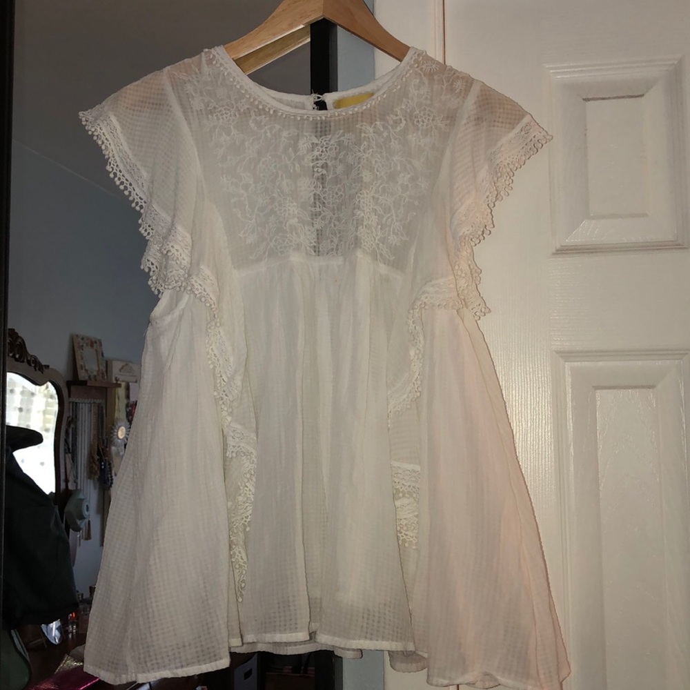 Anthropologie White Blouse